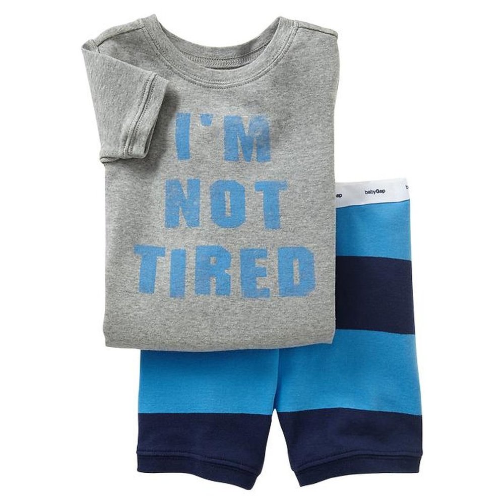 5T I'm Not Tired stripe short pajamas Baby Gap new